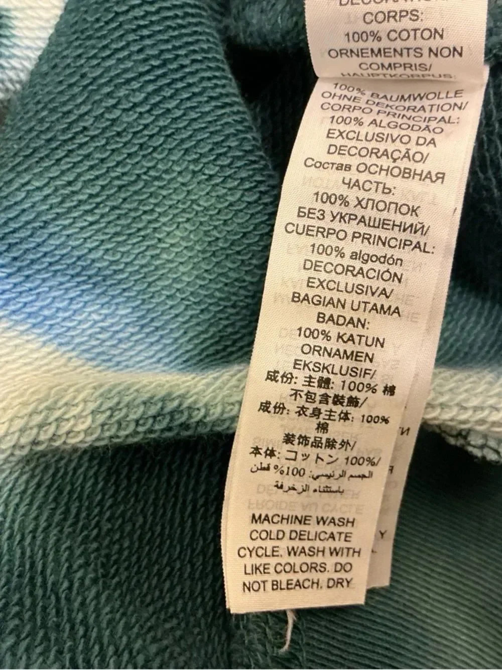 Tory Burch Green, Blue & White Tie-Dye Crewneck Sweatshirt S/P